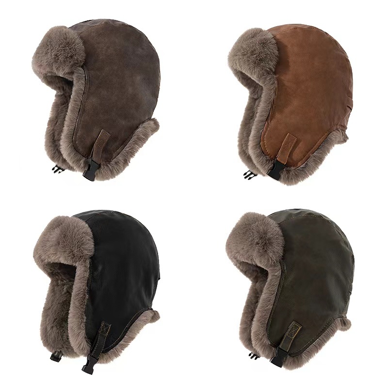 Winter Trapper Hat - 1 stuks Heren Winter Retro leren