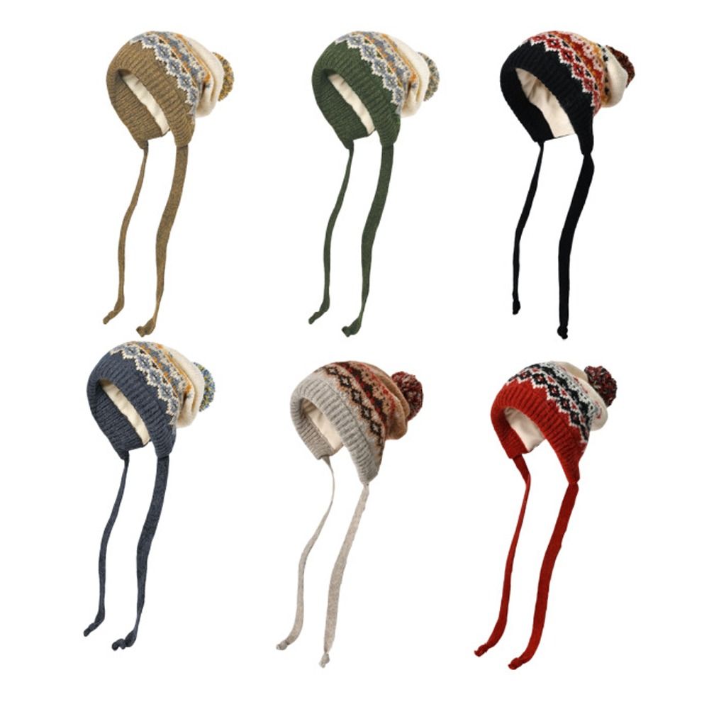 Winter Trapper Hat - Mode Pompom Warme Muts Winddicht Gebreide